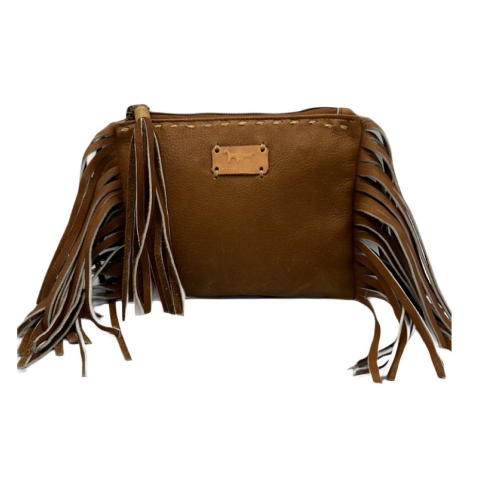 Fredd+Basha Brown Fringe Clutch Boho Western‎ Chic